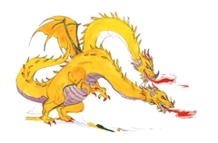 Two-Headed Dragon - Final Fantasy III by Yoshitaka Amano