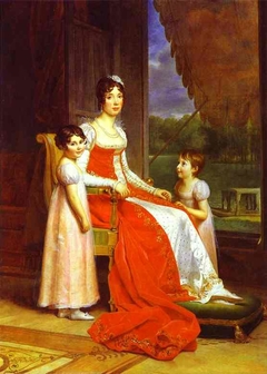 Marie-Julie Bonaparte, Infante d'Espagne, en compagnie de ses deux filles Charlotte et Zénaide Bonaparte by François Gérard