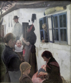 People in Front of a House by Laurits Andersen Ring