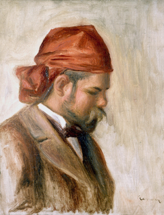 Vollard avec un foulard rouge by Auguste Renoir