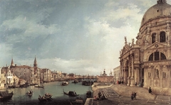 Venice: The Grand Canal with Santa Maria della Salute, towards the Bacino by Canaletto