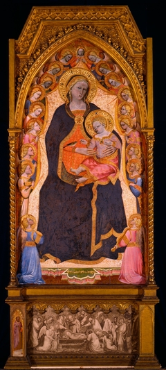 Virgin and Child Enthroned with Nineteen Angels by Spinello Aretino