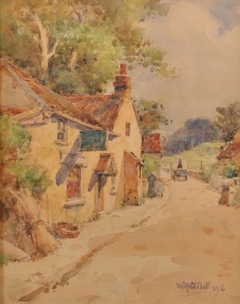 Westbury on Trym, a Street Scene with Figures by Wilfred Williams Ball