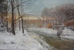 "Winter motif with river" by slobodan paunovic