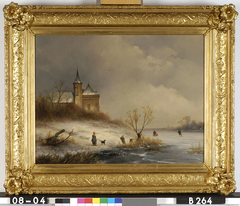 Winterlandschap by Johannes Franciscus Hoppenbrouwers