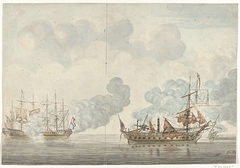 Zeeslag bij Cadiz, 1781 by Unknown Artist