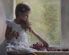 "The first cherries" by Οδυσσέας Οικονόμου