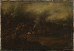 A Cavalry Fight by Georg Philipp Rugendas