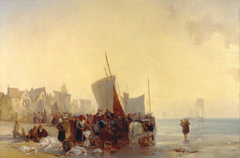 A Fish-market near Boulogne by Richard Parkes Bonington