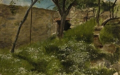 A Floral bank by Lawrence Alma-Tadema