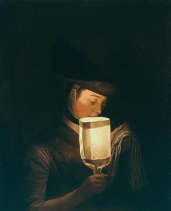 A Girl Singing Ballads by a Paper Lanthorn by Henry Robert Morland