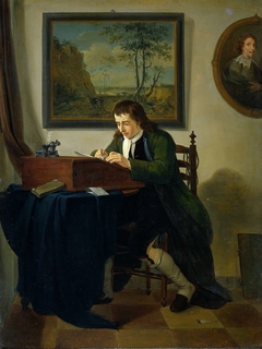 A Man Writing at his Desk by Jan Ekels II