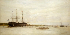 A regatta off HMS Worcester by Charles William Wyllie