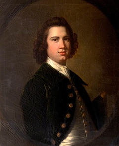 An Unknown Young Man in a bottle-green Jacket holding a Tricorn Hat by Anonymous