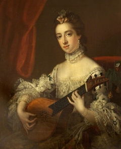 Anne Hoare, Mrs Richard Hoare (1737-1759) playing a Cittern (after Francis Cotes) by Samuel Woodforde