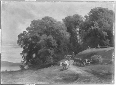 Baumlandschaft mit Kühen by Friedrich Voltz