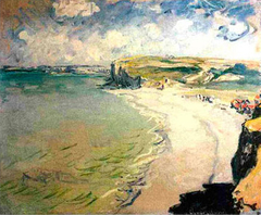 Beach in Pourville by Claude Monet