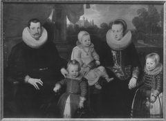 Bildnis einer Familie mit drei Kindern by Cornelis de Vos