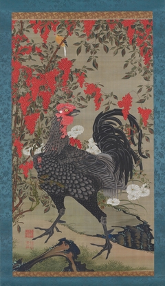 Black rooster and nandin by Itō Jakuchū