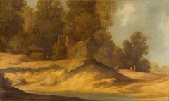 Boomrijk landschap met hoeven by Salomon van Ruysdael