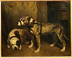 Bouledogue et Terrier écossais by Alexandre-Gabriel Decamps