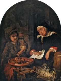 Boy Stealing an Apple from a Sleeping Woman by Gabriël Metsu