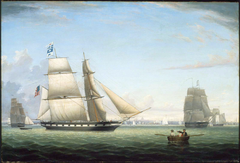 Brig "Antelope" in Boston Harbor by Fitz Henry Lane