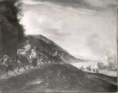 caravane near the shore by Jan Baptist Weenix