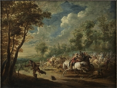 Cavalry engagement by Pieter Meulener