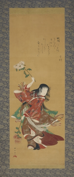 Child Dancing with Chrysanthemum Branch by Katsukawa Shunshō