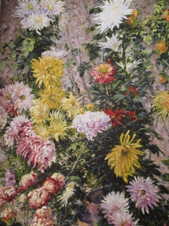 Chrysanthèmes blancs et jaunes. Jardin du Petit Gennevilliers by Gustave Caillebotte