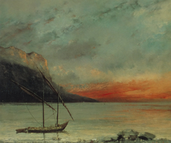 Coucher de soleil sur le Léman by Gustave Courbet