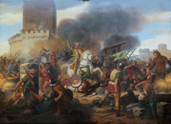 Count Eudes defends Paris by Jean-Victor Schnetz