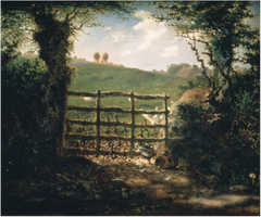 Country Scene with Stile by Jean-François Millet