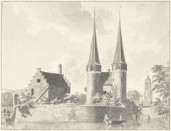 De Oostpoort te Delft by Gerrit Toorenburgh