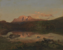 Der Hohe Göll bei Alpenglühen by Carl Rottmann