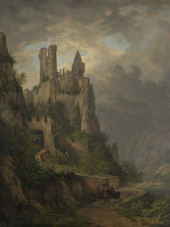 Die Vautsburg am Mittelrhein by Domenico Quaglio the Younger