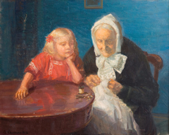 Entertaining grandmother by Anna Ancher