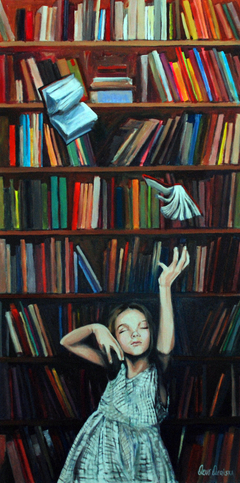 falling books by Katarzyna Oronska