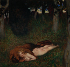 Faun and Nymph (Teasing) by Franz Von Stuck