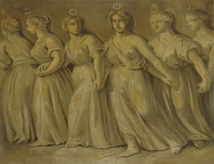 Female Personification of the Planets: Mercury, Venus, Sun, Mars, Jupiter and Saturn by Anonymous