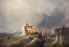 Fishing boat on a rough Sea by Eugène Le Poittevin