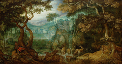 Forest Landscape with Hunters by Roelant Savery