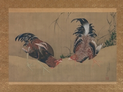 Gamecocks by Katsushika Hokusai