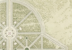 Gedeelte van een plattegrond met tuinaanleg by Unknown Artist