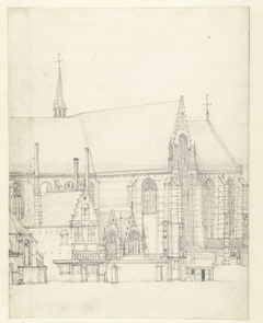 Gezicht op de Sint Bavo te Haarlem by Jan Abrahamsz. Beerstraten