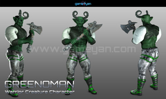 3D Greenoman Warrior Character Modeling Germany by GameYan Studio