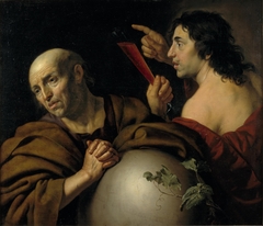 Heraclitus en Democritus by Jan van Bijlert