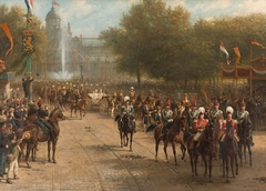 Het Frederiksplein te Amsterdam tijdens de intocht van koningin Wilhelmina, 5 september 1898 by Otto Eerelman