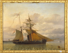 Het schroefstoomschip 4e klasse Zr.Ms. Samarang by Johannes Fredrick Schutz